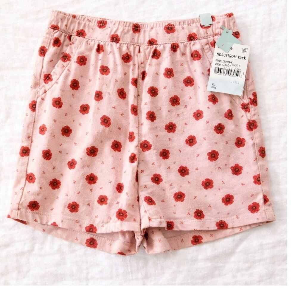 Abound Flowy Shorts XL Pink Daisy Print Elastic Waist Pull On NWT